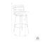 Armen Living Titana 26" Counter Height Swivel White Faux Leather and Brushed Stainless Steel Bar Stool 840254335097 - alternate 6